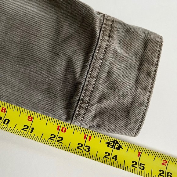 Free People Moonchild Distressed Oversized Denim Olive Green Jacket Shacket Sz S - Picture 7 of 11